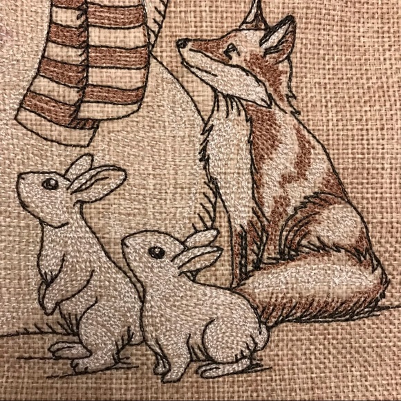 Sold!! Last one! NWT Winter Woodland embroidered pillow cover w/ snowman - Picture 4 of 6